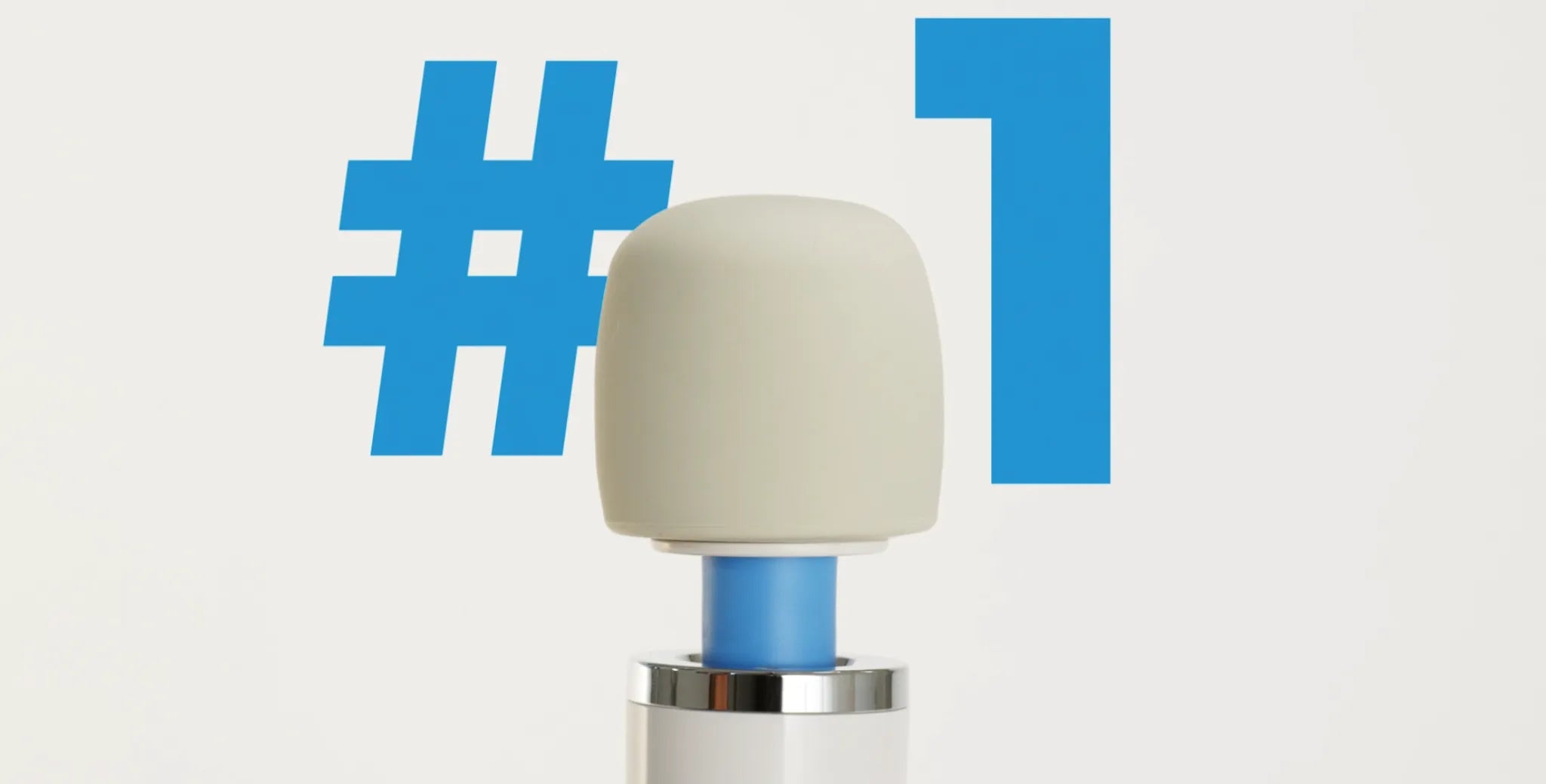 Magic Wand device standing upright with large blue '#1' in the background