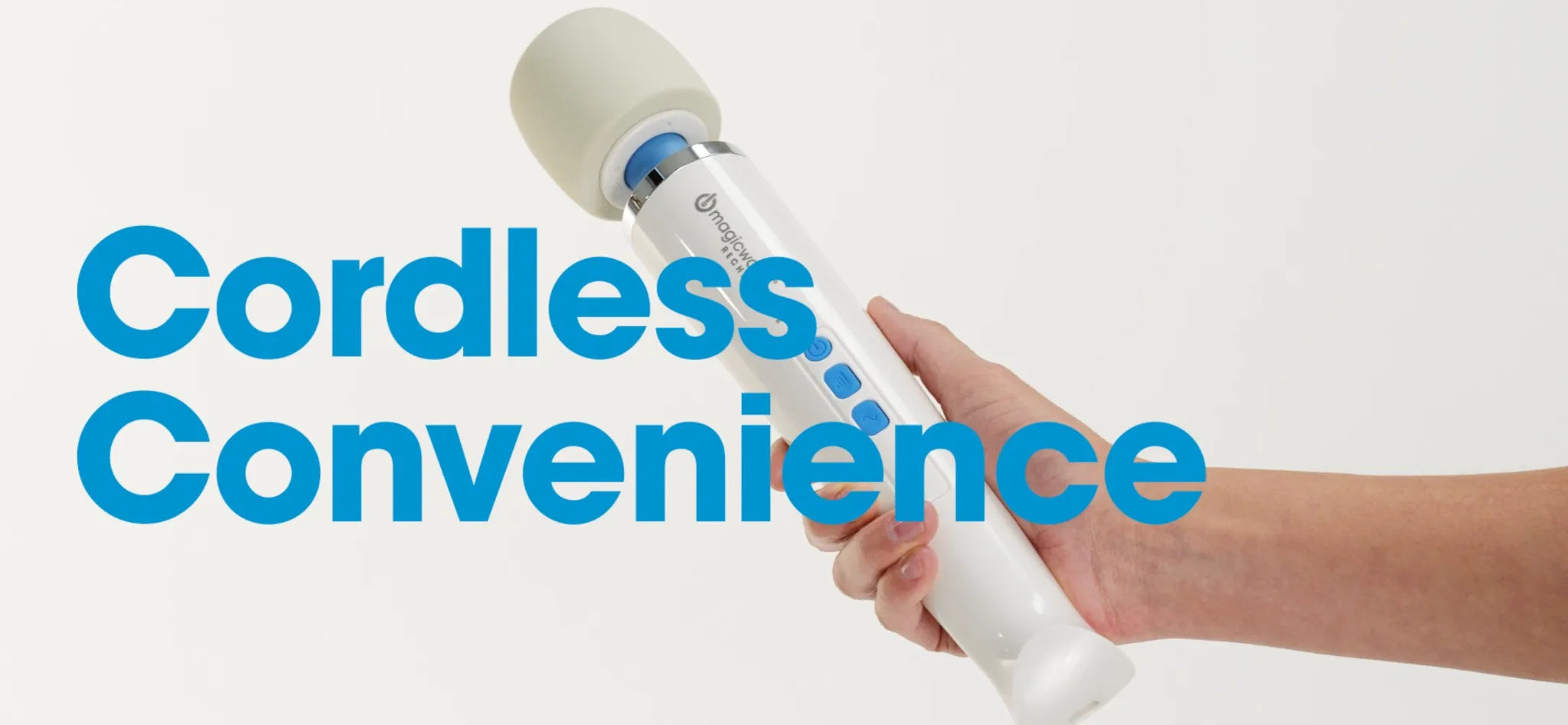 Magic Wand Rechargeable shown being held for cordless use
